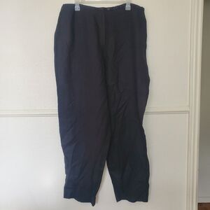 Harvé Benard Women's Charcoal Gray 100% Linen Flat Front Relaxed Pants Size XL